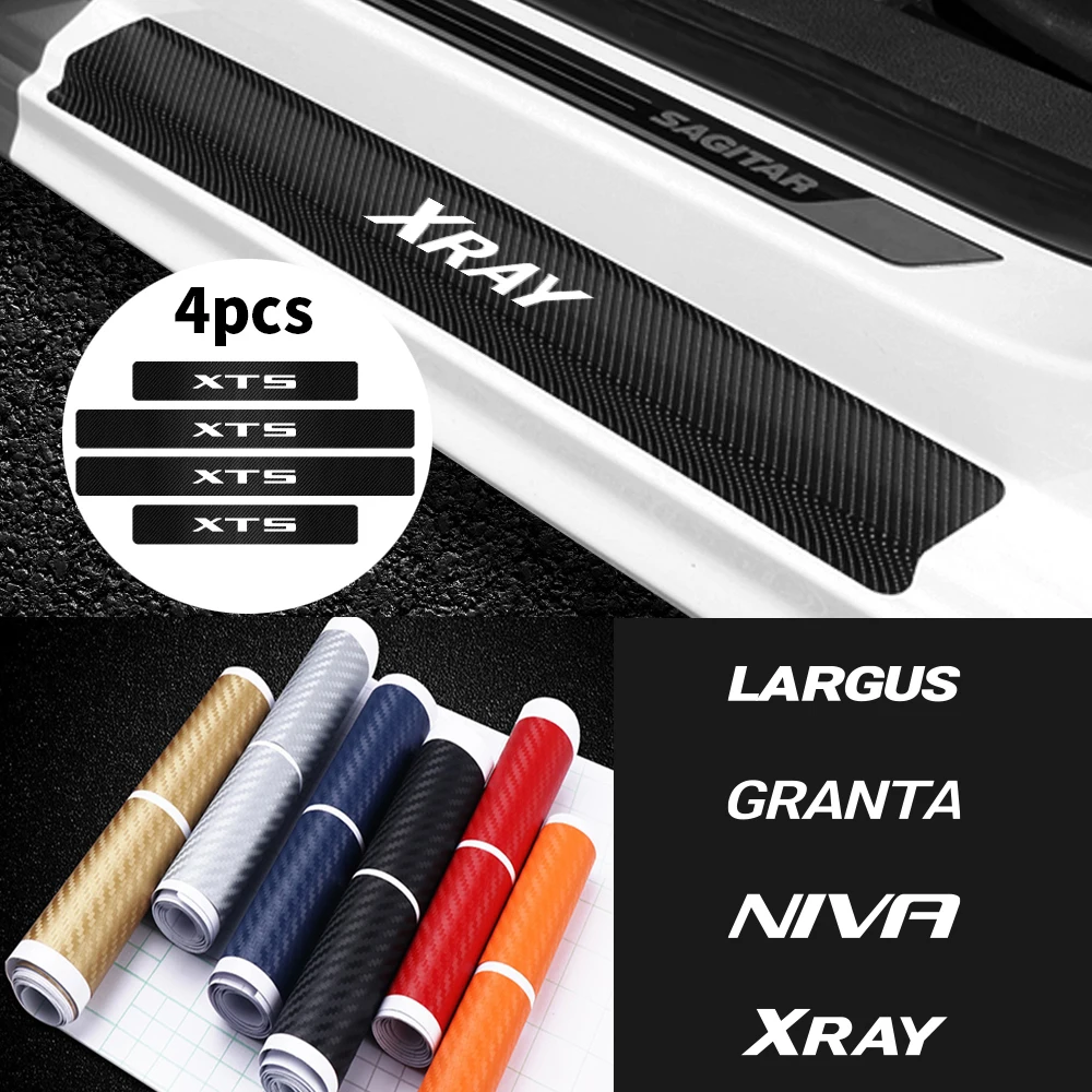 

Car Styling Door Sill Stickers Protection Decal for LADA Sedan Granta Kalina Vesta Samara Priora Niva Fl Largus Vaz Xray Bronto