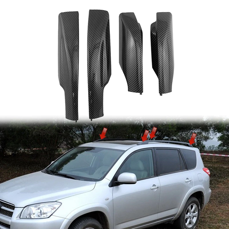 4 шт. защитные накладки из углеродного волокна для крыши автомобиля Toyota RAV4 2006