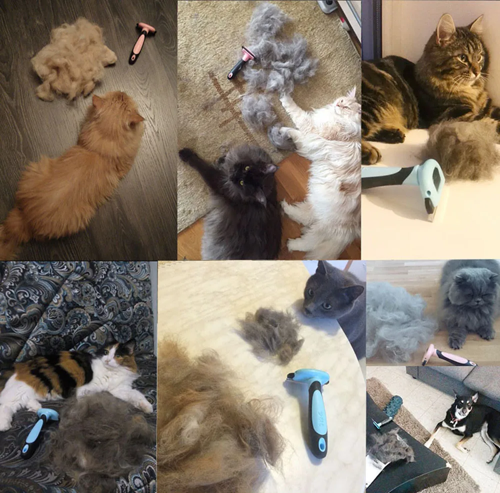 Съемная Расческа для домашних животных расческа удаления волос кошек машинка