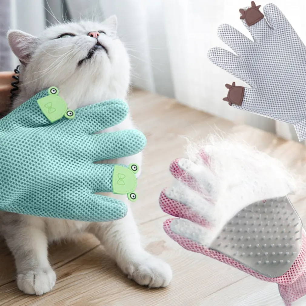 Перчатка для ухода за кошками мягкая резиновая щетка удаления волос домашних