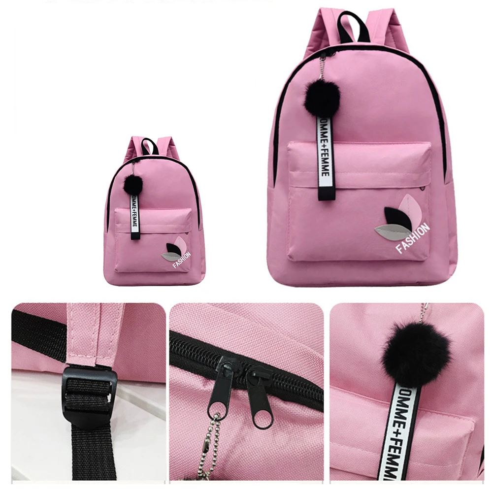 

School Printed Carrying Large Capacity Cute Canvas Portable Casual Shoulder Wear Resistant Women Backpack Shopping Lightweight