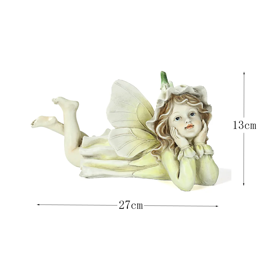 

European Style Creative Sculpture Outdoor Resin Handicraft Garden Villa Ornament Garden Decoration Flower Fairy