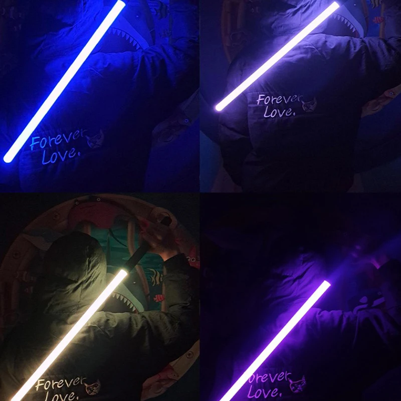 

2PCS RGB 7 Colors Change Metal Handle Two In One Light Saber Cosplay Stage Props Cool Toy for Both Kids And Adults