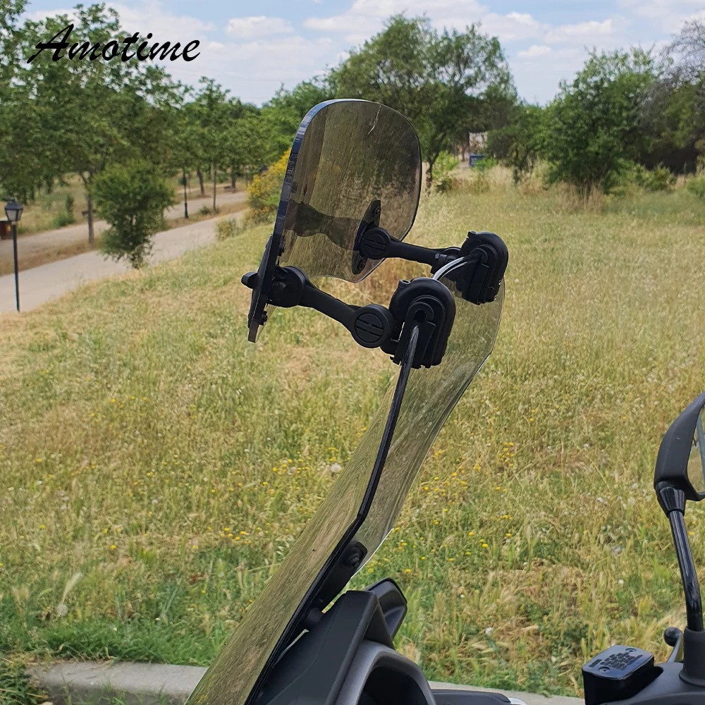 Universal Motorcycle Scooter Adjustable Clip On Windscreen Windshield Extension Spoiler Wind Deflector Lockable | Автомобили и