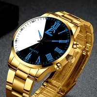 2022 fashion mens minimalist creative two color splicing watches simple men luxury business stainless steel quartz wrist watch