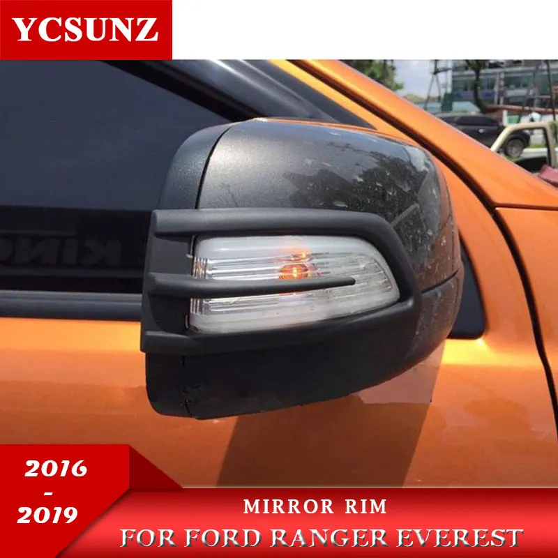 Зеркальный обод 2019 для Ford Ranger 2012 Everest ручной работы 2016 2017 2018 ABS черные детали 2