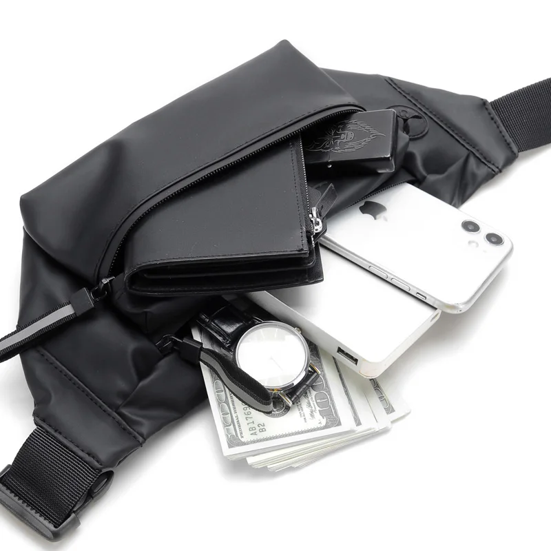 Casual Fashion Men's New Chest Bag PU Material British Style Multifunctional Design High Quality And Large Capacity