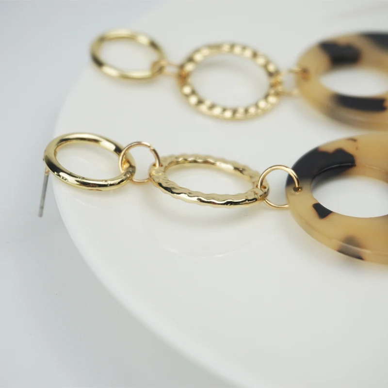 Женские леопардовые акриловые серьги M &amp G модные длинные серьги-гвоздики с