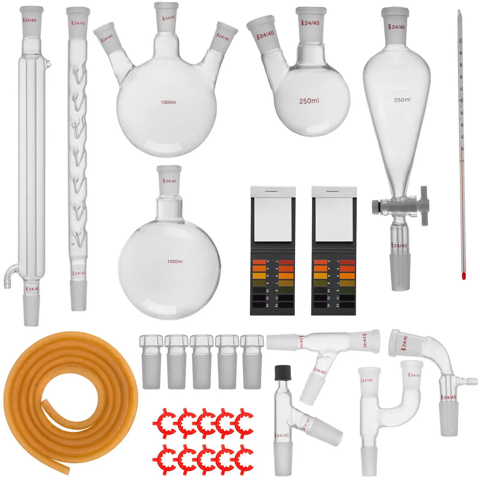 

29pcs 24/40 Advanced Chemistry Lab Glassware Kit With Glass Ground Joint
