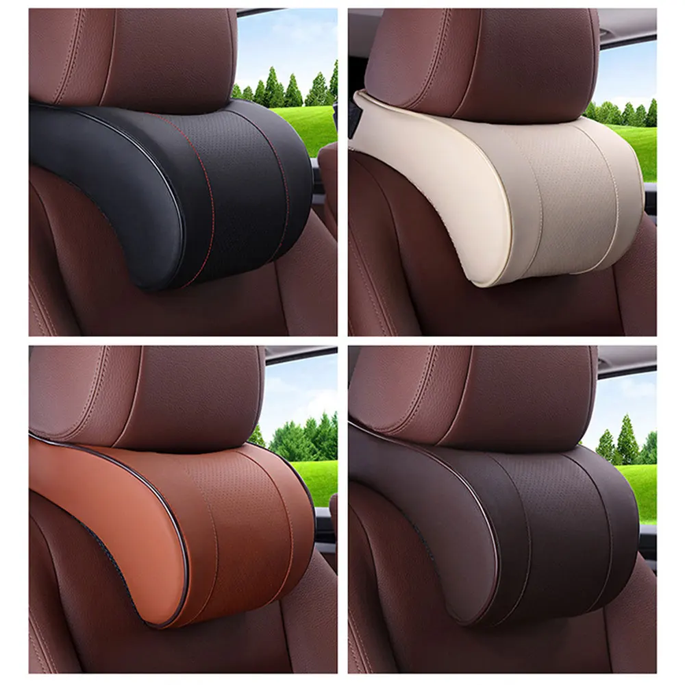 

Universal Car Pillow Leather Memory Cotton Adjustable Auto Car Headrest Neck Rest Cushion Safety Seat Support Pillows