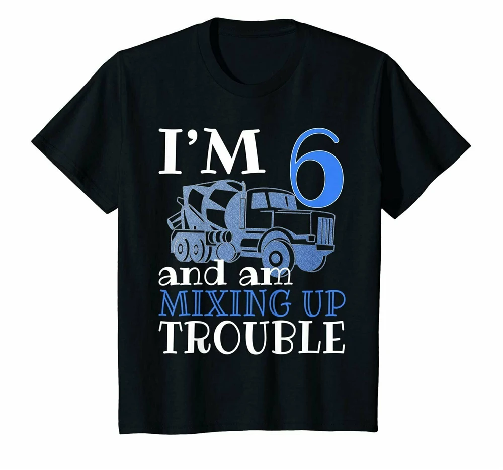 6 лет день рождения бетон грузовик машина футболка для мальчика бесплатная