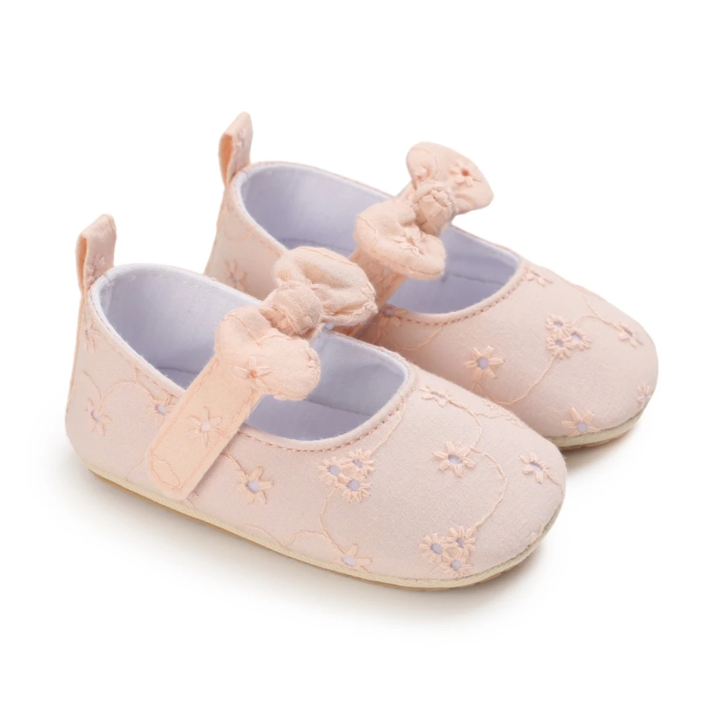 

Baby Girls Mary Jane Flats Infant Non-Slip Bowknot Ballet Slippers Newborn Princess Wedding Shoes Toddler First Walkers 0-18M