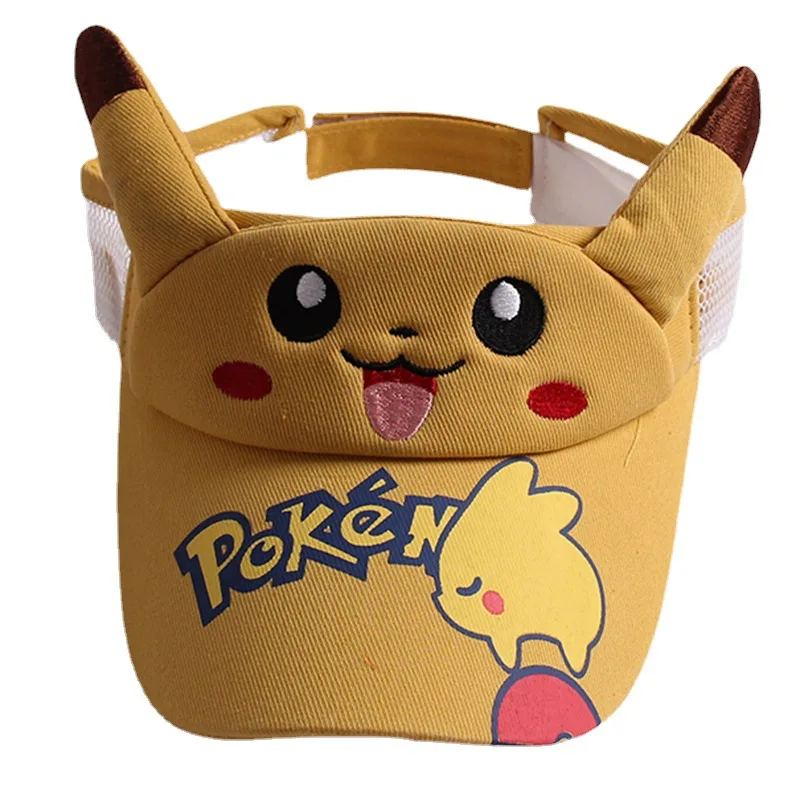 

Hot Sale Kawaii Pikachu Cartoon Anime Pokmon Summer Hat Beach Travel Sunshade Girls Cute Baby Hat Toys Children Birthday Gifts