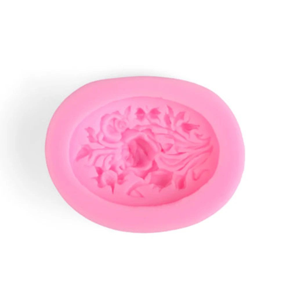 Креативная форма для торта круглая силиконовая шоколада и помадки с цветами розы