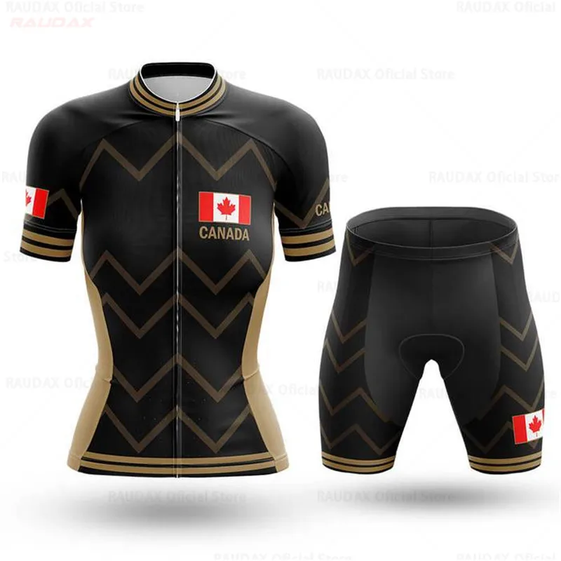 2021 Канада Женская велосипедная форма летняя Велоспорт Джерси Комплект Высокое