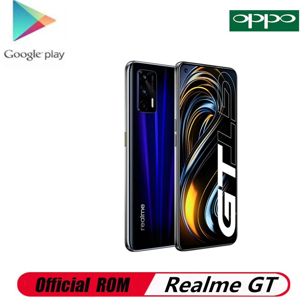 В наличии Realme GT 5G смартфон 64.0MP + 16.0MP 8.0MP 2.0MP 65 Вт Супер Зарядное устройство 12 Гб