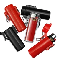waterproof kerosene oil lighter sleeve for bic j3 high grade plastic explosion proof lighter case smoking accessories mens gift