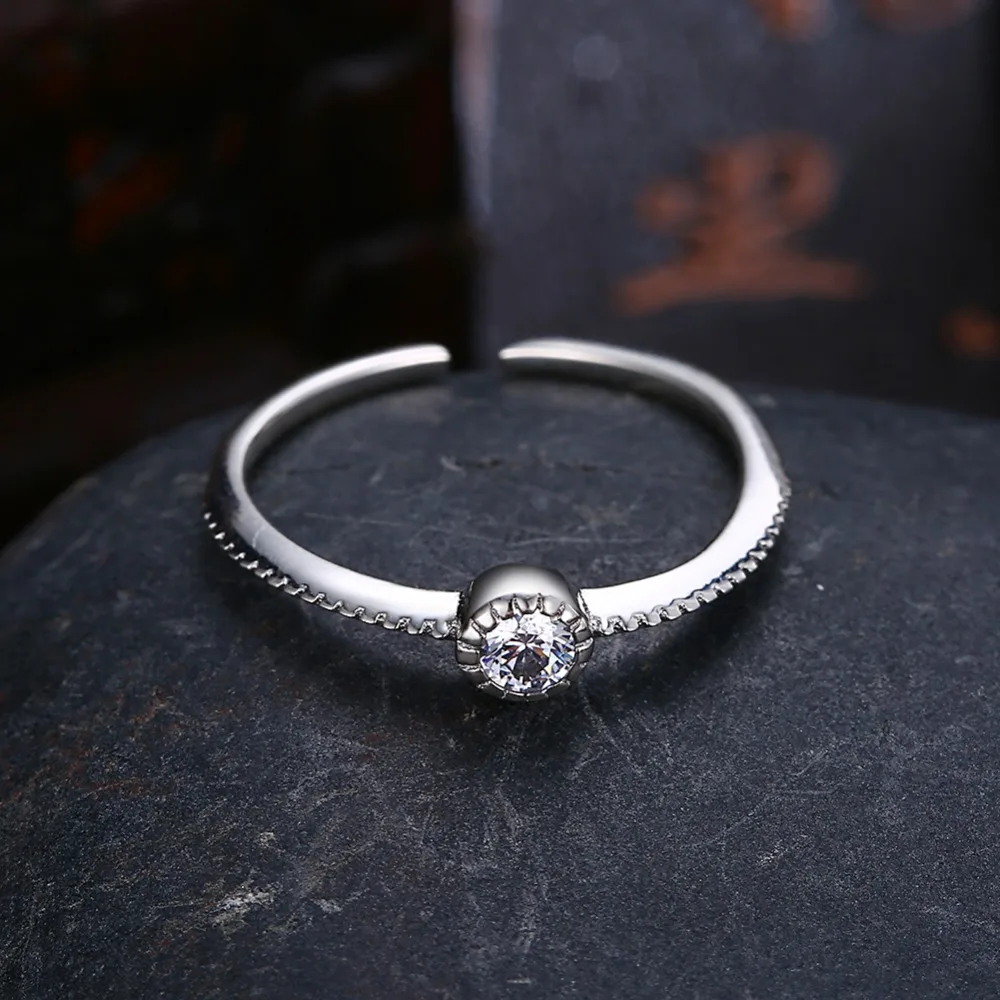 

SLR001 Elegant Luxury 925 Sterling Silver Ring zirconia stone Wedding Jewelry Rings For Women
