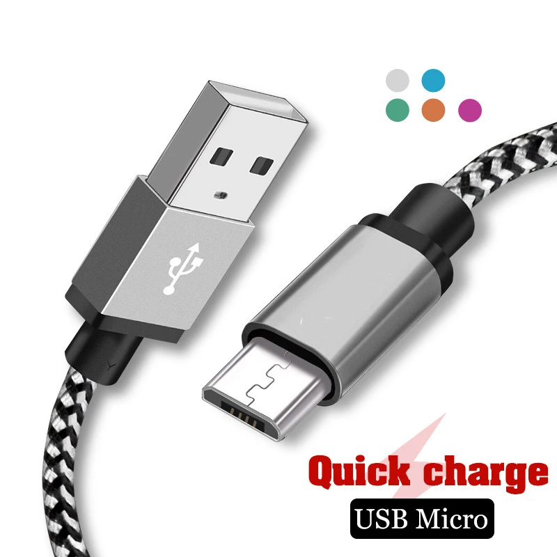 Кабель Micro USB 3A для быстрой зарядки 3 0 шнур передачи данных Samsung S7 Xiaomi кабель