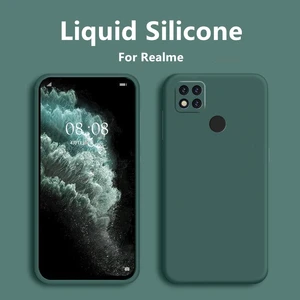 for realme c21 case cover for oppo realme c21 cover soft back shell coque fundas original liquid silicone case for realme c21 free global shipping