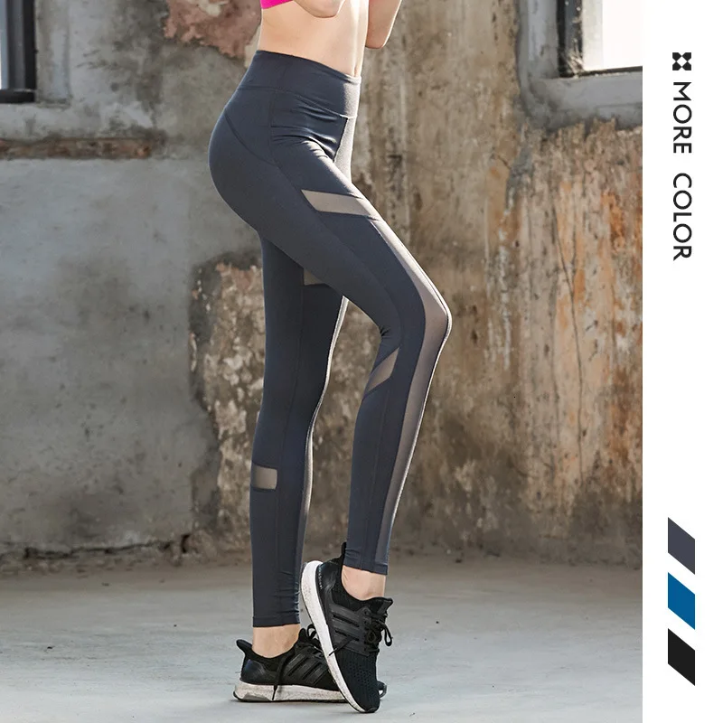 

2019 новые женские часы с высокой посадкой сетчатые брюки для йоги эластичные сексуальные пуш-ап тренажерный зал Спортивные леггинсы черные ...