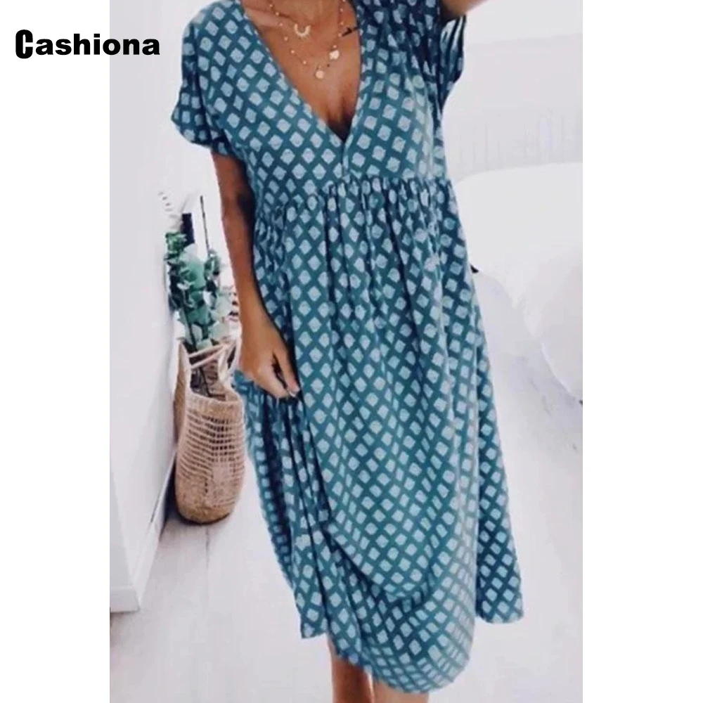 Женское винтажное платье с v-образным вырезом до середины икры | Женская одежда