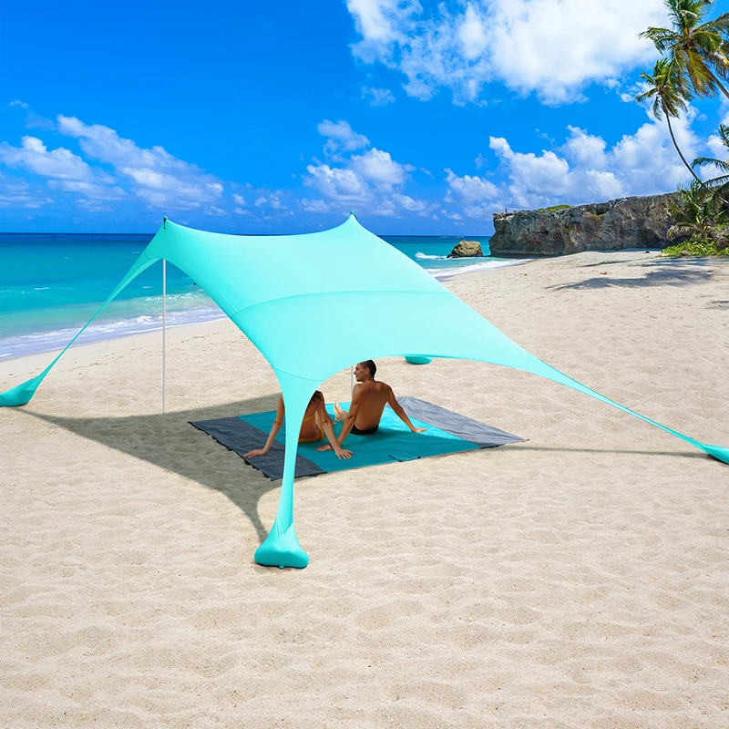 Offerte Ombrellone Da Spiaggia Portatile Da Campeggio Pergolato Tenda Antivento Per Esterni Gazebo Tenda Tenda Tenda 240X240CM Con Ancore Sandbag