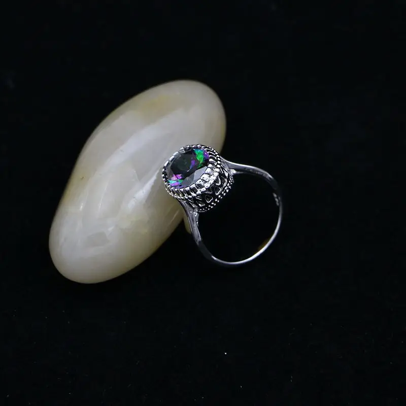 Ювелирные наборы из бисера с радужным топазом украшение серебра 925 пробы женские