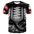 Летняя мужская футболка, мотоциклетная футболка, одежда в стиле панк, ретро, механическая футболка, топы, футболки, мужская забавная 3d футболка