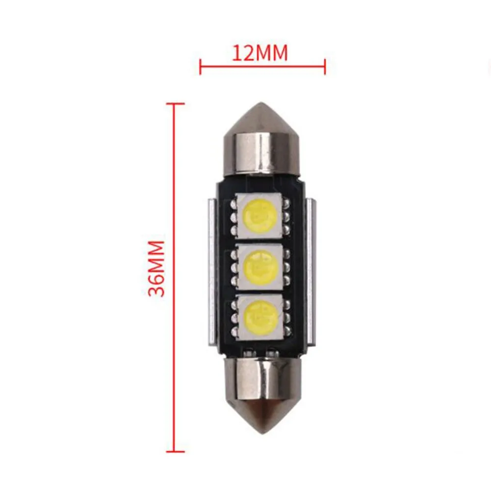 

White 6000K LED Bulbs 2X Error Free Canbus License Plate LED SMD Light Bulbs C5W 6418 For B5 A4