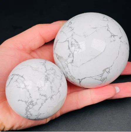 

Natural White Turquoise Crystal Ball Polished Crafts Wish Ball Home Decoration Chakra Reiki