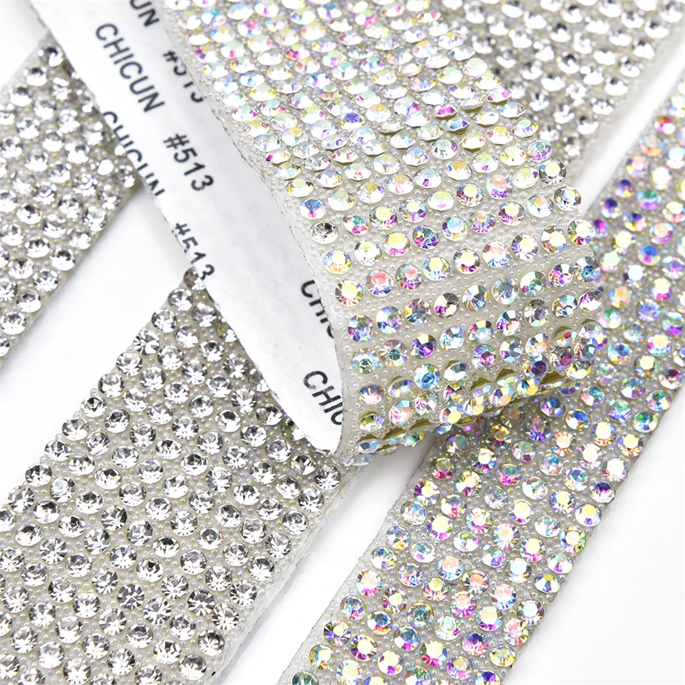 2 Meters/Pack самоклеящаяся из хрустального стекла лента стразы наклейка алмаз