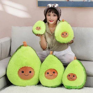 smiling avocado stuffed plush toys filled doll soft sofa plants cushion cartoon fruit pillow soft cushion pillow children gift free global shipping