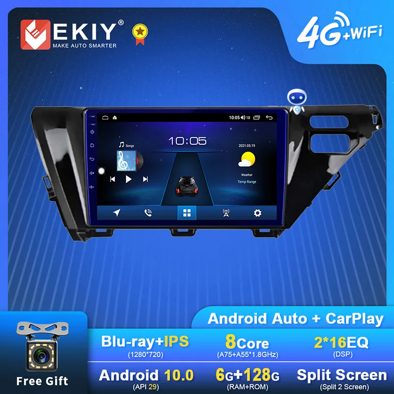 

EKIY Android 10 автомобильный радиоприемник для Toyota Camry 8 2017-2020 мультимедийный проигрыватель Авто Стерео DVD 6 + 128G 8 CORE GPS Navi HU магнитофон