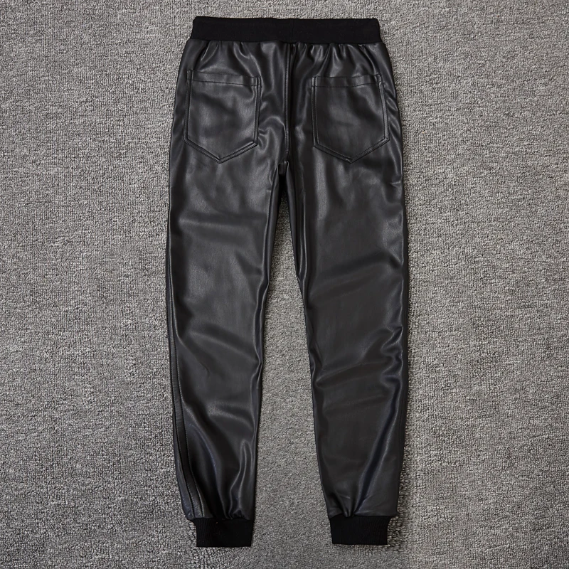 Ветрозащитные повседневные теплые кожаные мужские брюки высшего качества