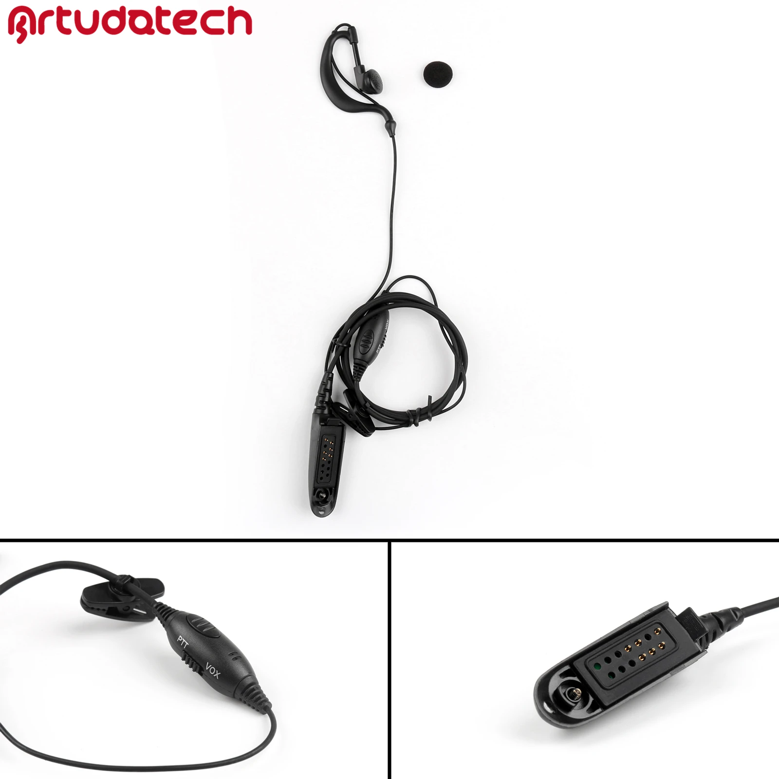 

Artudatech G-Shape Earpiece Headset Earphone PTT MIC Vox For GP 328 338 380 HT1550 HT1250 HT 1550 1250 Accessories