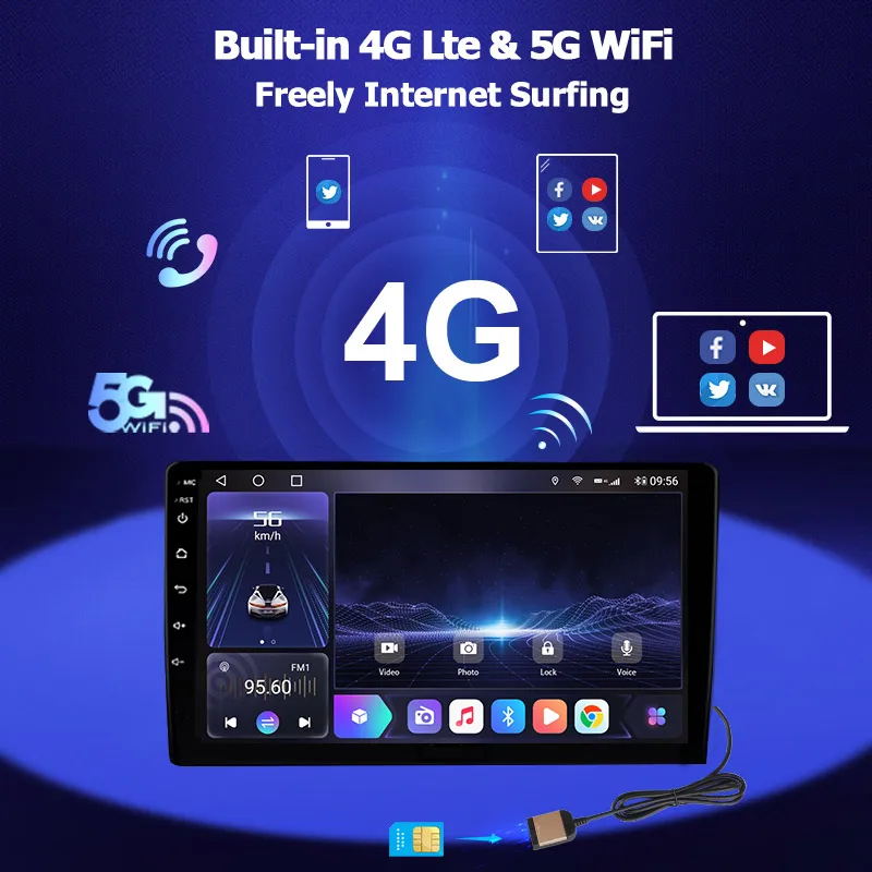 Мультимедийный радиоплеер Mototain 6G+128G Android 10.0 для автомобиля Toyota Corolla 10 E140 E150 2006 - 2013 с видеоюнитом 4G LTE SPDIF включен.