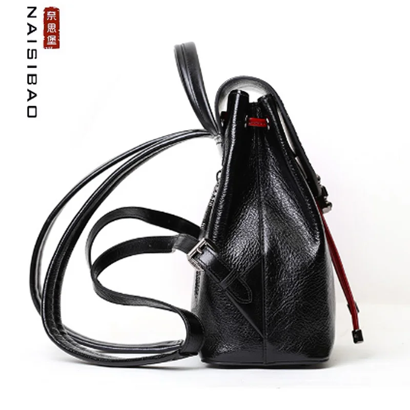 

2020 New Women Genuine Leather bag fashion real cowhide designer bags famous brand women bags leather backpack black bags