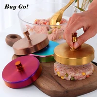 1 pcs stainless steel round hamburger meat presser meatloaf diy make burger patties mold with handle press kitchen tools