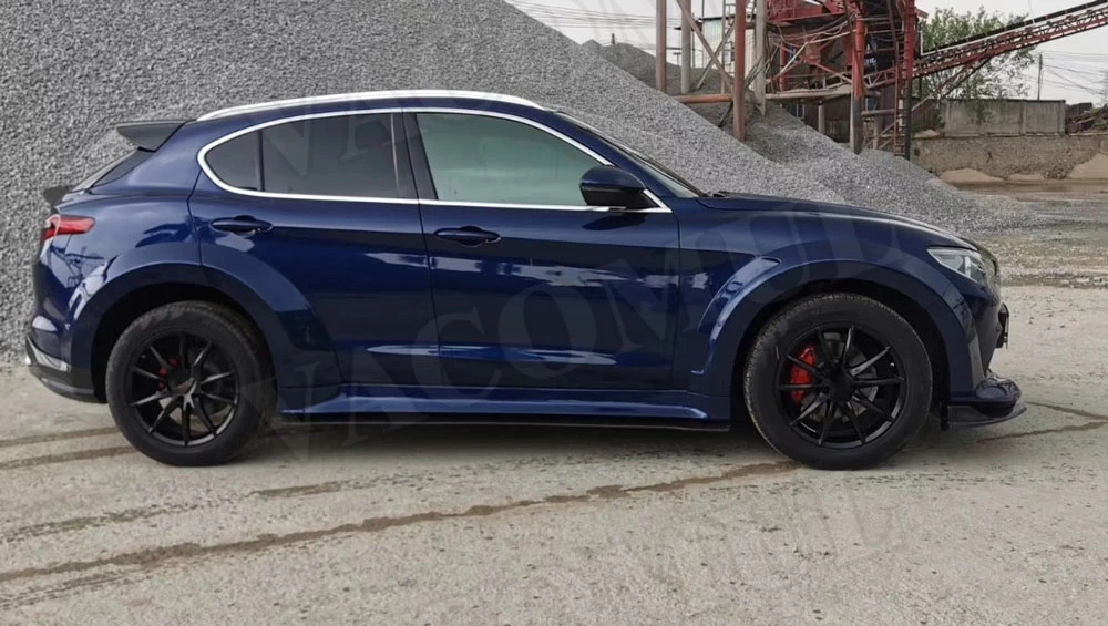 Автомобильные боковые юбки из углеродного волокна фартуки для Alfa Romeo Stelvio 2017 2018