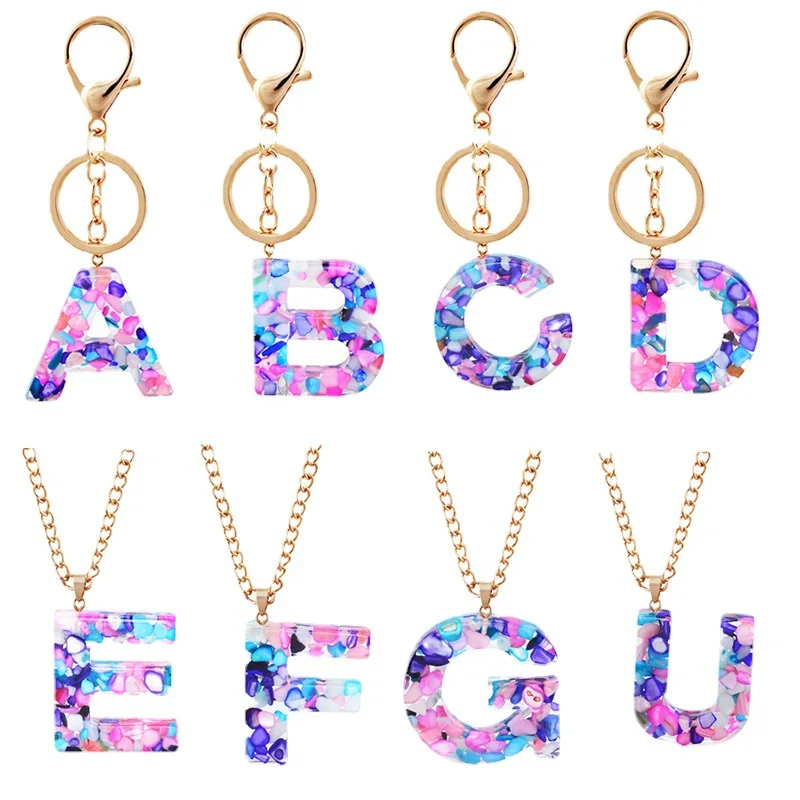 Брелок для ключей Luoluoyi с надписью, модный креативный цветной брелок для ключей с 26 буквами на английском языке, аксессуары для женщин