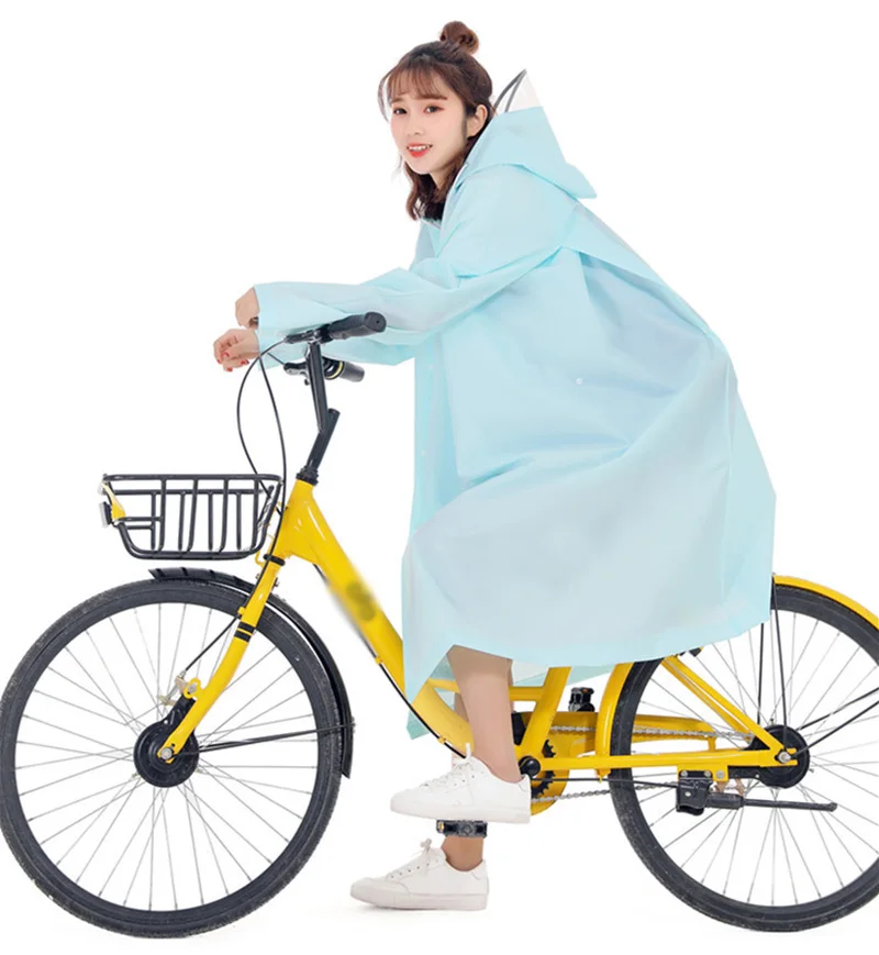 Fashion Outdoor Rain Coat Women Covered Transparent EVA Girls bicycle Raincoat Travel Waterproof Rainwear Adult Poncho With Hood | Дом и сад