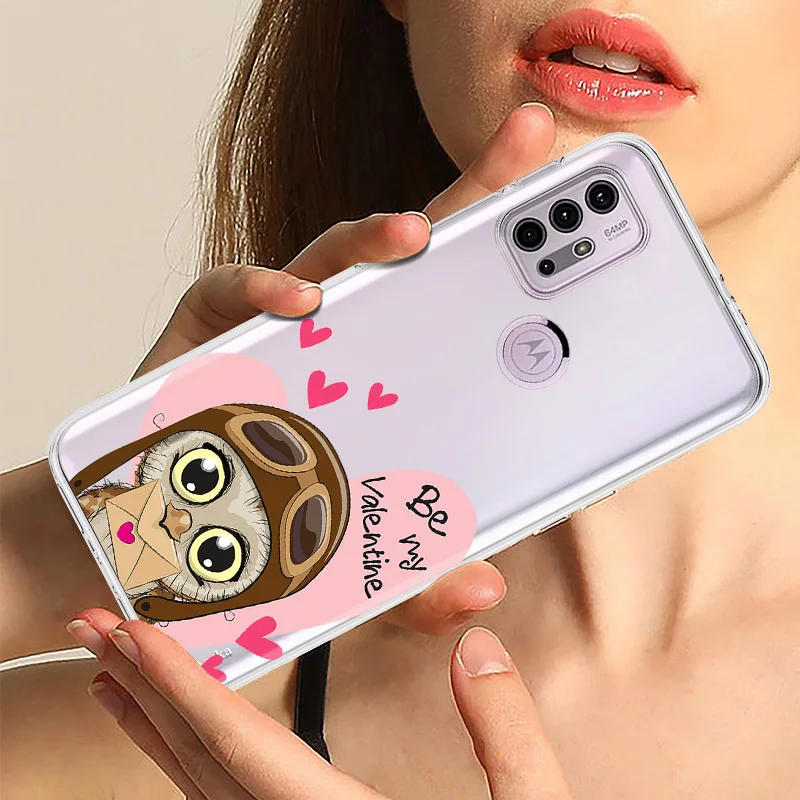 cartoon cute owl phone case for motorola moto g30 g20 g50 g60 e7 e20 e40 g40 fusion g 5g plus g9 play e7 plus power clear cover free global shipping
