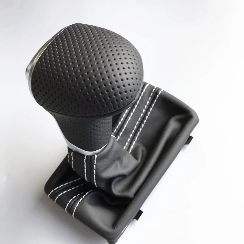 Автомобильный кожаный хромированный рукоятка для рычага переключения передач