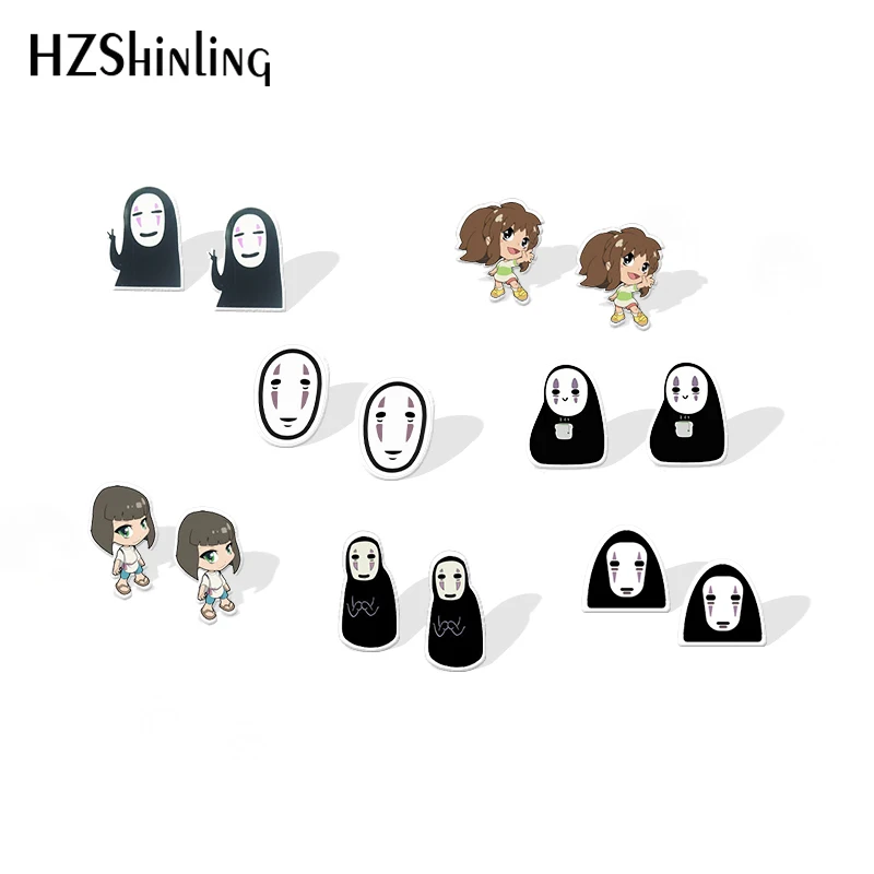 Женские акриловые серьги без лица японские из эпоксидной смолы