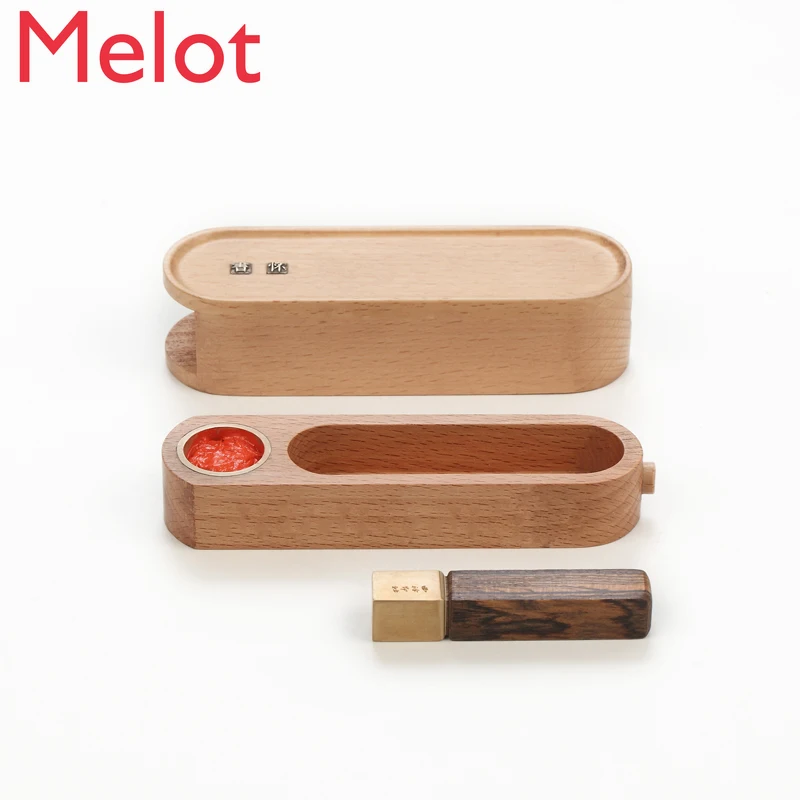 

Personalized Creative Copper Wood Seal Customization Send Inkpad Lettering Couple Sweet Engraving Seal Decorations For Home Desk