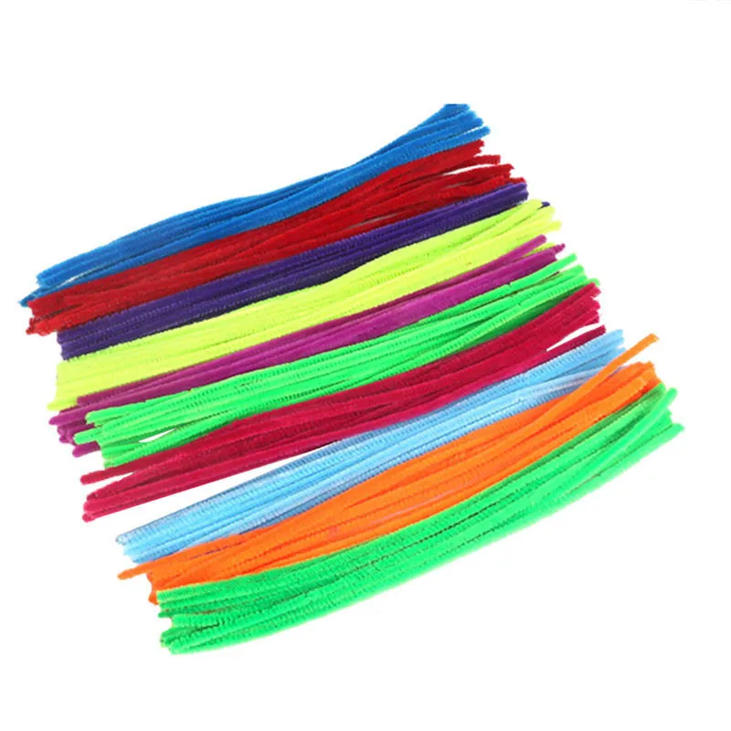 

100pcs Kids Creative Colorful Diy Plush Chenille Sticks Chenille Stem Pipe Cleaner Stems Educational Toys Crafts For Children