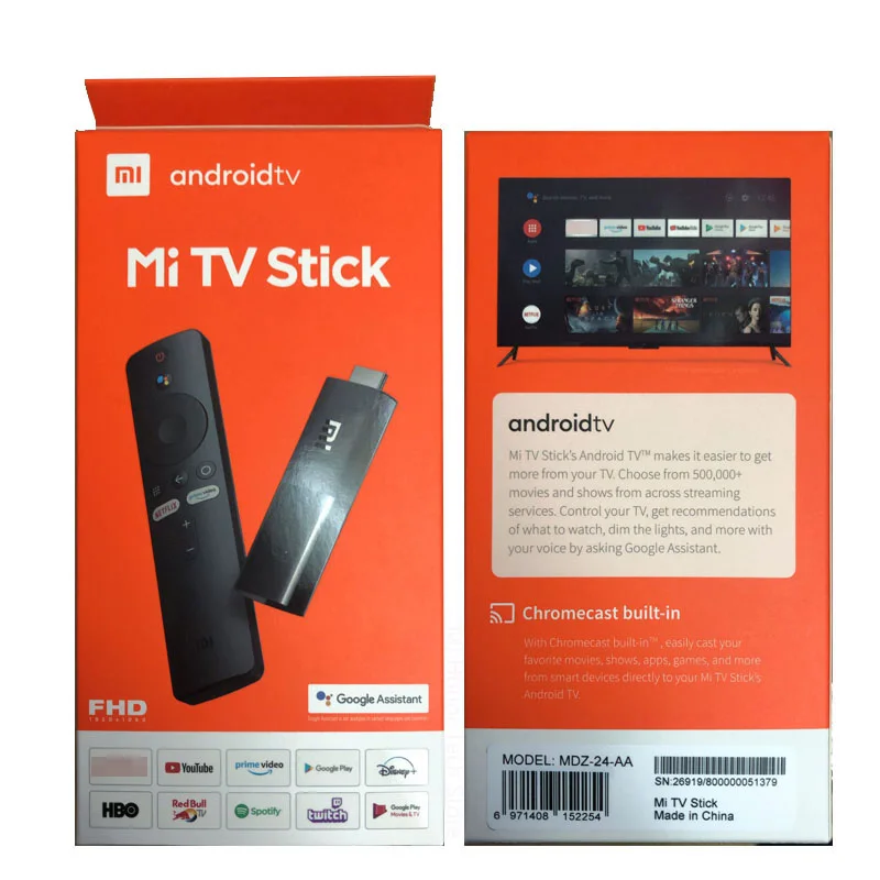 Глобальная версия Xiaomi Mi TV Stick 1080P Android 9 0 четырехъядерный процессор 1 ГБ ОЗУ 8 Гб ПЗУ