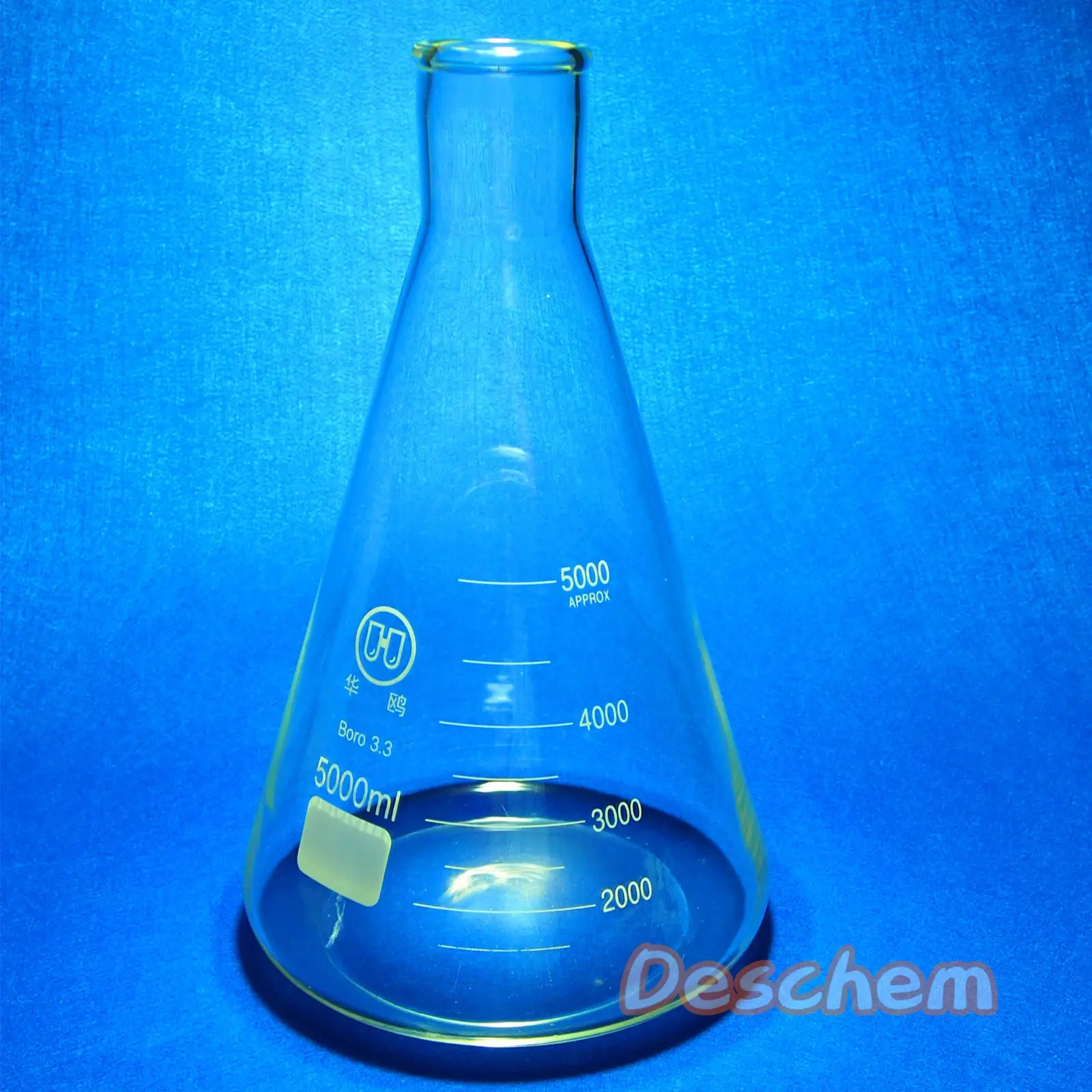 5000 мл стеклянная колба Erlenmeyer 5 л лабораторная коническая бутылка с обычной