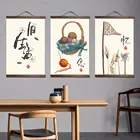 Китайский стиль плакат декоративная Картина на холсте магазин спальня гостиная стены искусства из цельного дерева, древний свиток, живопись Домашний декор